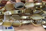 CME517 12 inches 18*28mm - 20*30mm oval banded agate beads