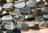 CME526 12 inches 18*28mm - 20*30mm flat teardrop banded agate beads