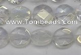 CME60 15.5 inches 10mm faceted coin plated white crystal beads