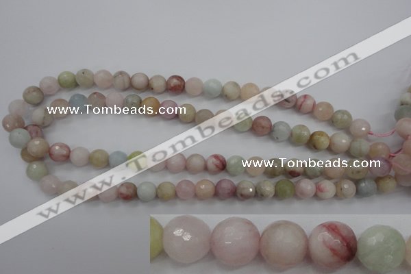 CMG123 15.5 inches 10mm faceted round natural morganite beads