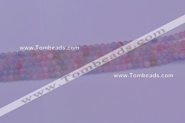 CMG140 15.5 inches 4mm round natural morganite gemstone beads