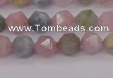 CMG201 15.5 inches 6mm faceted nuggets morganite gemstone beads