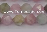 CMG203 15.5 inches 10mm faceted nuggets morganite gemstone beads