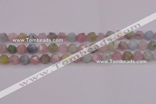 CMG203 15.5 inches 10mm faceted nuggets morganite gemstone beads