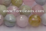 CMG212 15.5 inches 10mm faceted round morganite beads wholesale