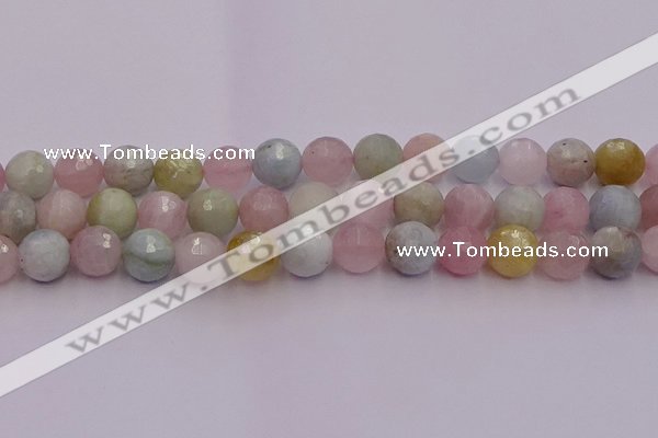 CMG213 15.5 inches 12mm faceted round morganite beads wholesale