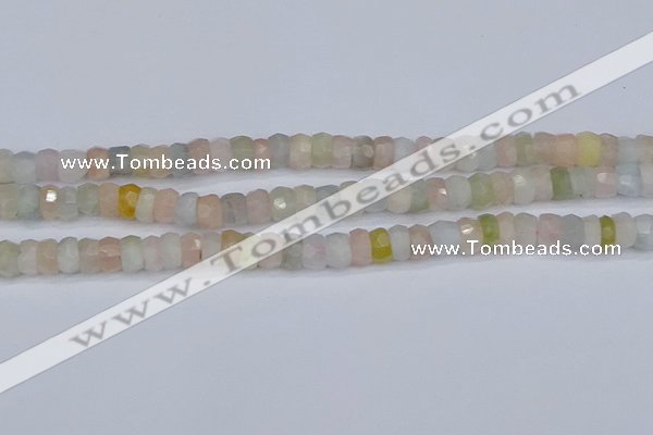 CMG216 15.5 inches 4*7mm faceted rondelle morganite beads