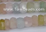 CMG217 15.5 inches 5*9mm faceted rondelle morganite beads