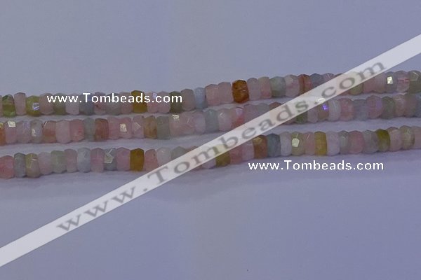 CMG220 15.5 inches 4*6mm faceted rondelle morganite beads