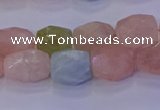 CMG229 15.5 inches 10*12mm - 12*16mm faceted nuggets morganite beads