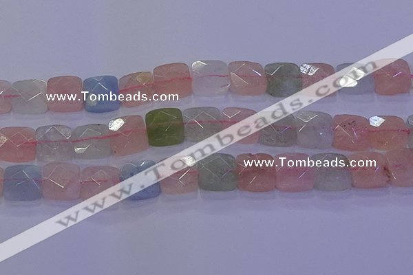 CMG262 15.5 inches 16*16mm faceted square morganite beads