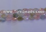 CMG273 15.5 inches 12*16mm faceted flat teardrop morganite beads