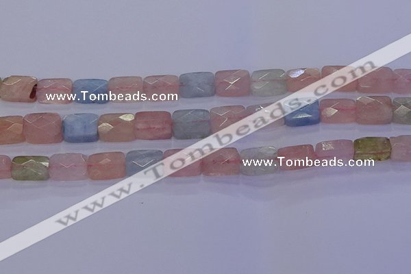 CMG277 15.5 inches 8*12mm faceted rectangle morganite beads