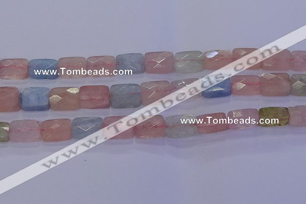 CMG278 15.5 inches 10*14mm faceted rectangle morganite beads