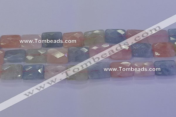 CMG280 15.5 inches 13*18mm faceted rectangle morganite beads