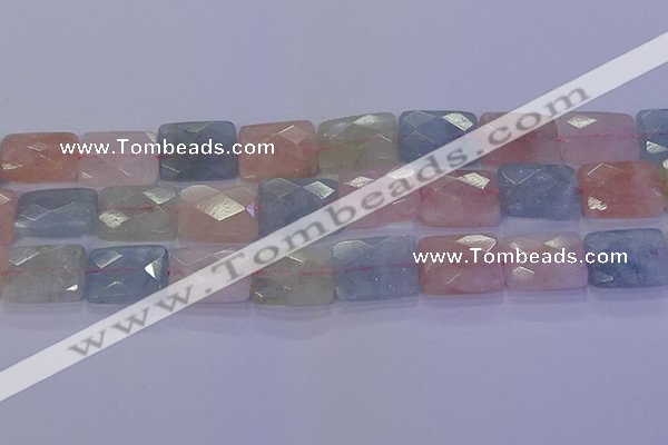 CMG281 15.5 inches 15*20mm faceted rectangle morganite beads