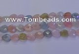 CMG285 15.5 inches 14*14mm faceted heart morganite beads