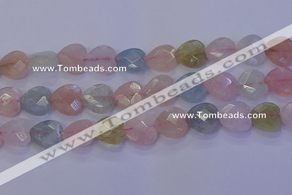 CMG286 15.5 inches 16*16mm faceted heart morganite beads