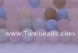 CMG301 15.5 inches 6mm round matte morganite beads wholesale
