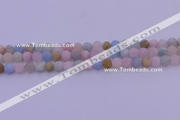 CMG302 15.5 inches 8mm round matte morganite beads wholesale