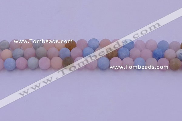 CMG303 15.5 inches 10mm round matte morganite beads wholesale