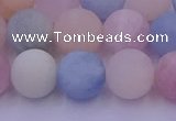 CMG304 15.5 inches 12mm round matte morganite beads wholesale