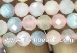 CMG321 15.5 inches 6mm faceted round morganite gemstone beads