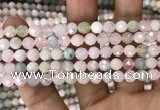 CMG345 15.5 inches 6mm faceted round morganite beads wholesale