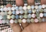 CMG346 15.5 inches 8mm faceted round morganite beads wholesale