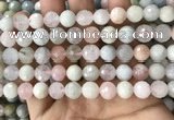 CMG380 15.5 inches 10mm faceted round morganite gemstone beads