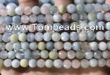 CMG386 15.5 inches 6mm faceted round morganite beads wholesale