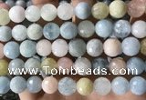 CMG389 15.5 inches 12mm faceted round morganite beads wholesale