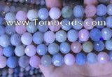CMG418 15.5 inches 12mm faceted round morganite gemstone beads