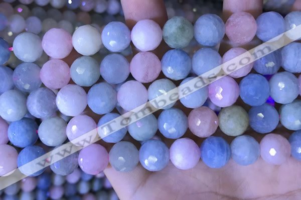 CMG418 15.5 inches 12mm faceted round morganite gemstone beads