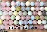 CMG516 15 inches 8mm round morganite gemstone beads