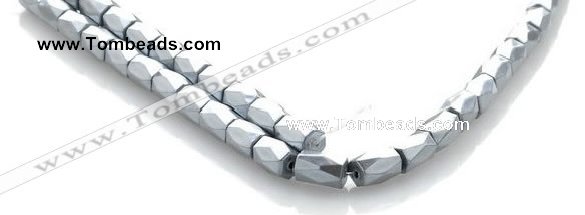 CMH01 16 inches 6*8mm faceted column magnetic hematite beads