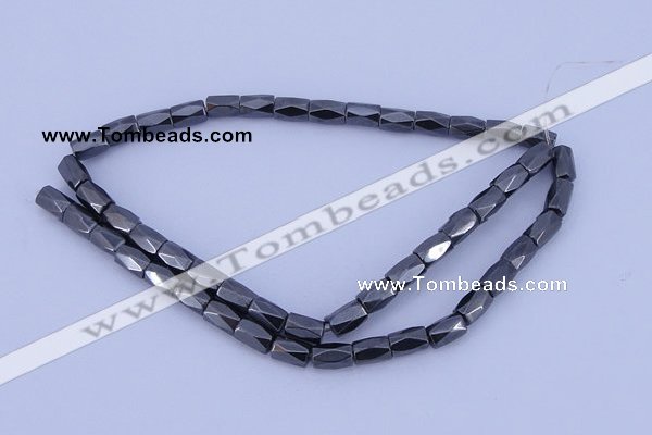 CMH12 16 inches 6*8mm faceted column magnetic hematite beads