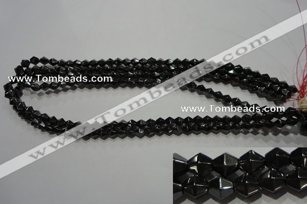 CMH135 15.5 inches 6*6mm faceted bicone magnetic hematite beads