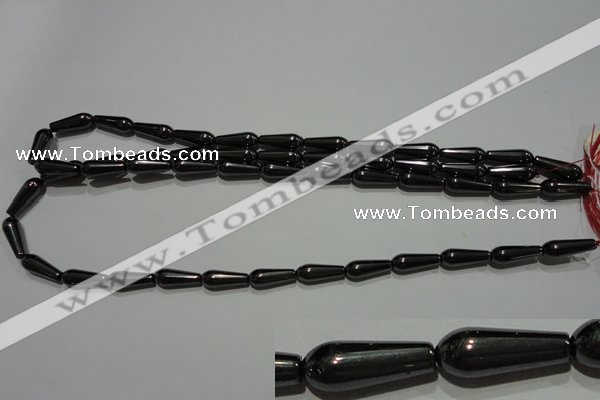 CMH139 15.5 inches 6*16mm teardrop magnetic hematite beads