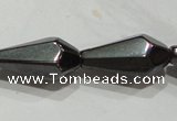 CMH142 15.5 inches 8*16mm faceted teardrop magnetic hematite beads