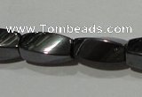 CMH152 15.5 inches 5*11mm twisted rice magnetic hematite beads