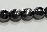 CMH157 15.5 inches 8*8mm twisted rice magnetic hematite beads