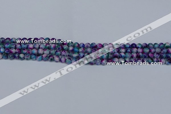 CMJ407 15.5 inches 4mm round rainbow jade beads wholesale