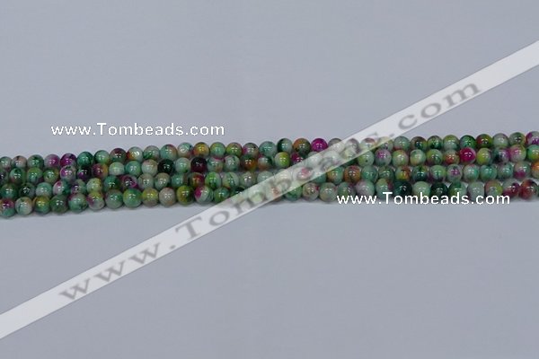 CMJ414 15.5 inches 4mm round rainbow jade beads wholesale