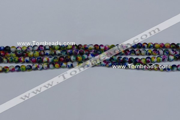 CMJ463 15.5 inches 4mm round rainbow jade beads wholesale