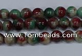 CMJ568 15.5 inches 4mm round rainbow jade beads wholesale