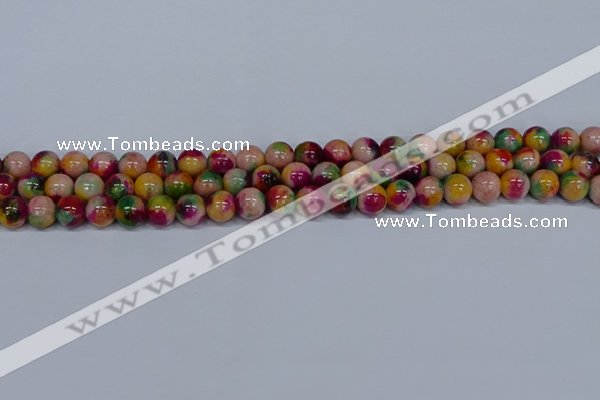 CMJ591 15.5 inches 8mm round rainbow jade beads wholesale