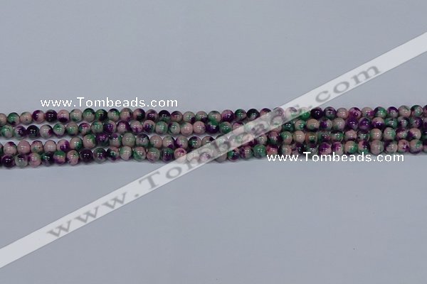 CMJ596 15.5 inches 4mm round rainbow jade beads wholesale