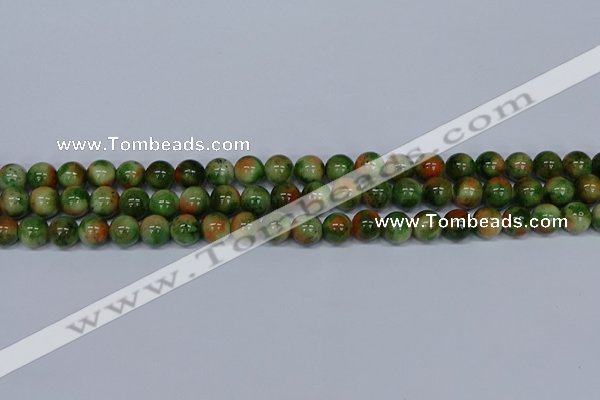 CMJ675 15.5 inches 8mm round rainbow jade beads wholesale