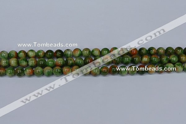 CMJ675 15.5 inches 8mm round rainbow jade beads wholesale